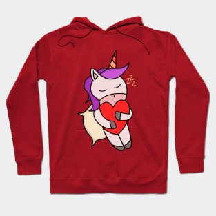 Unicorn sleeping in love Hoodie